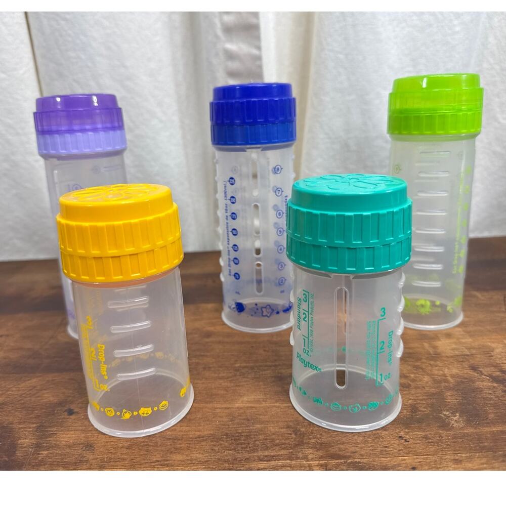 Playtex Drop-In Nurser Baby Infant Bottle Feeding 8oz & 3oz Vintage 90s Lot Of 5